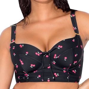 Smart & Sexy Womens Plus-Size Long Lined Underwire Bikini Top